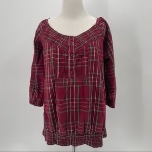 Maurices Woman’s Red Plaid Blouse